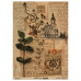Лист крафт бумаги с рисунком Naturalist Notes 05, 42x29,7 см, Фабрика Декора