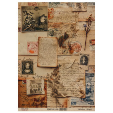 Лист крафт бумаги с рисунком Naturalist Notes 09, 42x29,7 см, Фабрика Декора