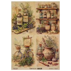 Аркуш крафт паперу з малюнком Cooking delights 01, 42x29,7 см, Фабрика Декору