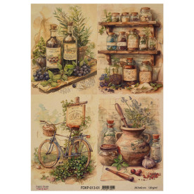 Лист крафт бумаги с рисунком Cooking delights 01, 42x29,7 см, Фабрика Декора