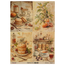 Аркуш крафт паперу з малюнком Cooking delights 10, 42x29,7 см, Фабрика Декору