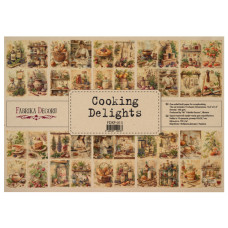 Набор крафт бумаги с рисунком Cooking delights 10 листов, 42x29,7 см, Фабрика Декора