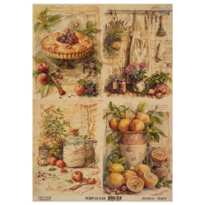 Аркуш крафт паперу з малюнком Cooking delights 03, 42x29,7 см, Фабрика Декору