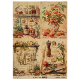 Аркуш крафт паперу з малюнком Cooking delights 05, 42x29,7 см, Фабрика Декору