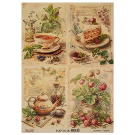 Аркуш крафт паперу з малюнком Cooking delights 06, 42x29,7 см, Фабрика Декору