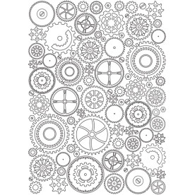 Оверлей Шестеренки фон 21х29,7 см, Фабрика Декора