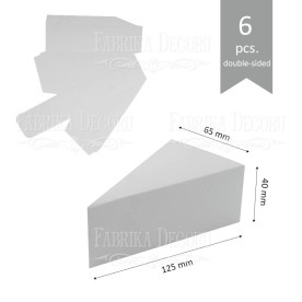 Набір паперових заготовок, Бонбоньєрка чізкейк, 125х65х40 мм, білий, 6 шт, Фабрика Декору 