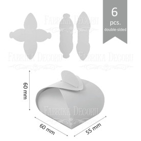 Набір паперових заготовок, Бонбоньєрка скринька, 60х60х55мм, білий, 6 шт, Фабрика Декору