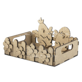 Заготовка для декорирования, Корзинка с цыплятами, #146, 210х150х150 мм, Фабрика Декора