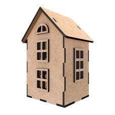 Заготовка для декорирования Домик-11 #350 с LED свечой, Фабрика Декору