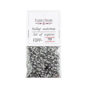 Набор пайеток - 319, 6 гр, 4 мм, серебро металлик, Фабрика Декора