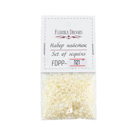 Набір паєток - 321, 6 гр, 4 мм, кремовий, Фабрика Декору