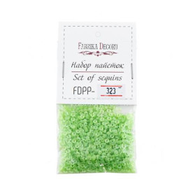 Набор пайеток - 323, 6 гр, 4 мм, салатовый, Фабрика Декора
