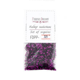 Набір паєток - 325, 6 гр, 4 мм, фуксія, Фабрика Декору