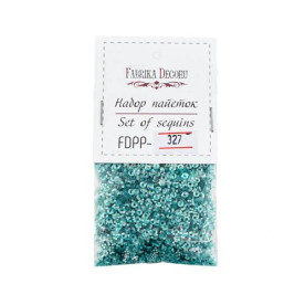 Набор пайеток - 327, 6 гр, 4 мм, голубой, Фабрика Декора