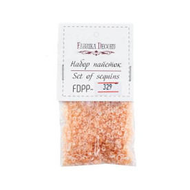 Набор пайеток - 329, 6 гр, 4 мм, персиковый, прозрачный, Фабрика Декора