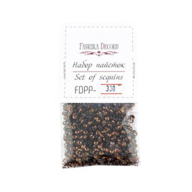 Набор пайеток - 330, 6 гр, 4 мм, коричневый, Фабрика Декора