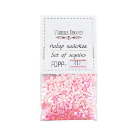 Набір паєток - 417, 6 гр, 4 мм, рожевий перламутр, Фабрика Декору
