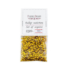 Набір паєток - 503, 6 гр, 4 мм, золото, Фабрика Декору