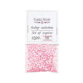 Набор пайеток - 505, 6 гр, 4 мм, розовый, Фабрика Декора