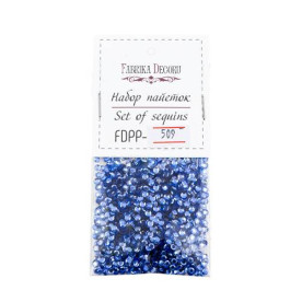 Набор пайеток - 509, 6 гр, 4 мм, синий, Фабрика Декора