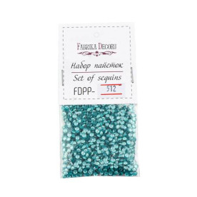 Набір паєток - 512, 6 гр, 4 мм, м'ятний, Фабрика Декору