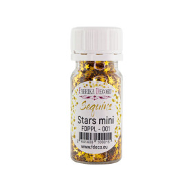 Паєтки Stars mini - 001, 20 гр, 30 мл, золотий, Фабрика Декору