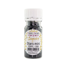 Паєтки Stars mini - 008, 20 гр, 30 мл, чорний, Фабрика Декору