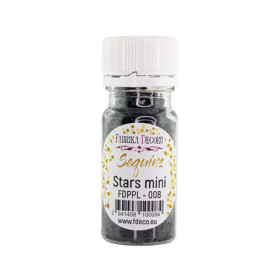 Паєтки Stars mini - 008, 20 гр, 30 мл, чорний, Фабрика Декору