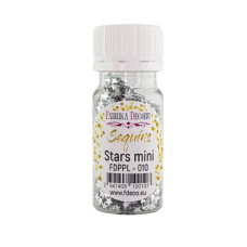 Паєтки Stars mini - 010, 20 гр, 30 мл, срібло, Фабрика Декору