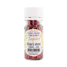 Паєтки Stars mini - 015, 20 гр, 30 мл, червоний, металік, Фабрика Декору