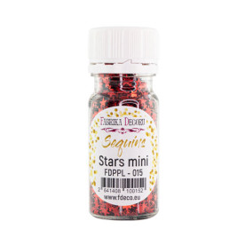 Пайетки Stars mini - 015, 20 гр, 30 мл, красный, металлик, Фабрика Декора