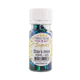 Пайетки Stars mini - 023, 20 гр, 30 мл, зеленый, синий перламутр, Фабрика Декора