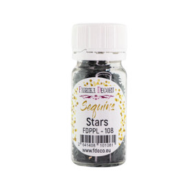 Паєтки Stars - 108, 20 гр, чорний, 30 мл, Фабрика Декору