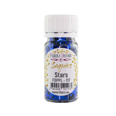 Пайетки Stars - 117, 20 гр, 30 мл, ярко-синий, металлик, Фабрика Декора
