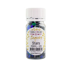 Пайетки Stars - 123, 20 гр, 30 мл, зеленый, синий перламутр, Фабрика Декора