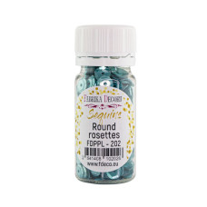 Паєтки Round rosettes - 202, 20 гр, 30 мл, блакитний, металік, Фабрика Декору