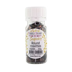 Паєтки Round rosettes - 204, 20 гр, 30 мл, коричневий, Фабрика Декору