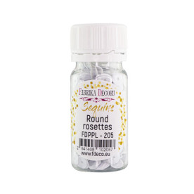 Паєтки Round rosettes - 205, 20 гр, 30 мл, білий, Фабрика Декору