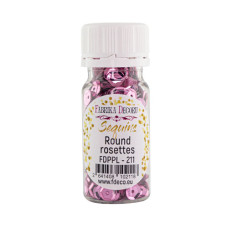 Паєтки Round rosettes - 211, 20 гр, 30 мл, темно-рожевий, металік, Фабрика Декору