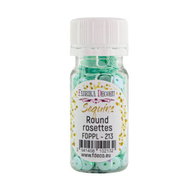 Паєтки Round rosettes - 213, 20 гр, 30 мл, м'ятний, райдужний перламутр, Фабрика Декору
