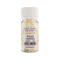 Паєтки Round rosettes - 214, 20 гр, 30 мл, кремовий, райдужний перламутр, Фабрика Декору