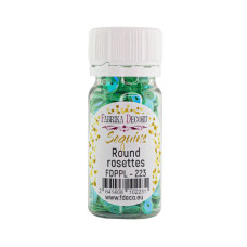 Паєтки Round rosettes - 223, 20 гр, 30 мл, аквамарин, райдужний перламутр, Фабрика Декору