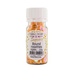 Пайетки Round rosettes - 224, 20 гр, 30 мл, оранжевый, радужный перламутр, Фабрика Декора