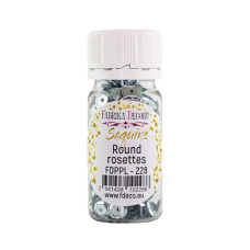 Паєтки Round rosettes - 228, 20 гр, 30 мл, срібло, Фабрика Декору