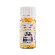 Паєтки Round rosettes - 230, 20 гр, 30 мл, жовтий, райдужний перламутр, Фабрика Декору