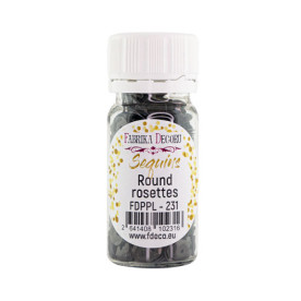 Паєтки Round rosettes - 231, 20 гр, 30 мл, чорний, веселковий перламутр, Фабрика Декору