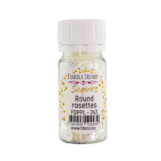 Паєтки Round rosettes - 243, 20 гр, 30 мл, прозорий, срібний перламутр, Фабрика Декору