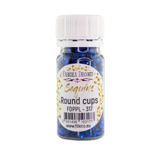 Пайетки Round cups - 317, 20 гр, 30 мл, индиго, Фабрика Декора