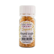 Пайетки Round cups - 322, 20 гр, 30 мл, янтарный, Фабрика Декора